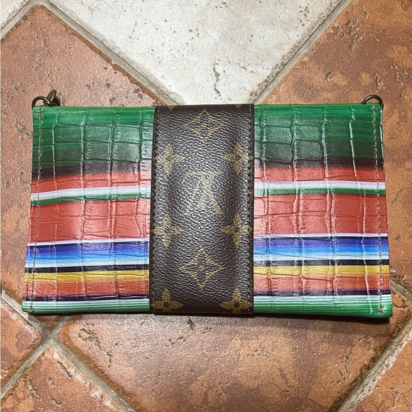Keep It Gypsy Allie Upcycled & Leather Serape Mini Cellphone Crossbody - Picture 3 of 14